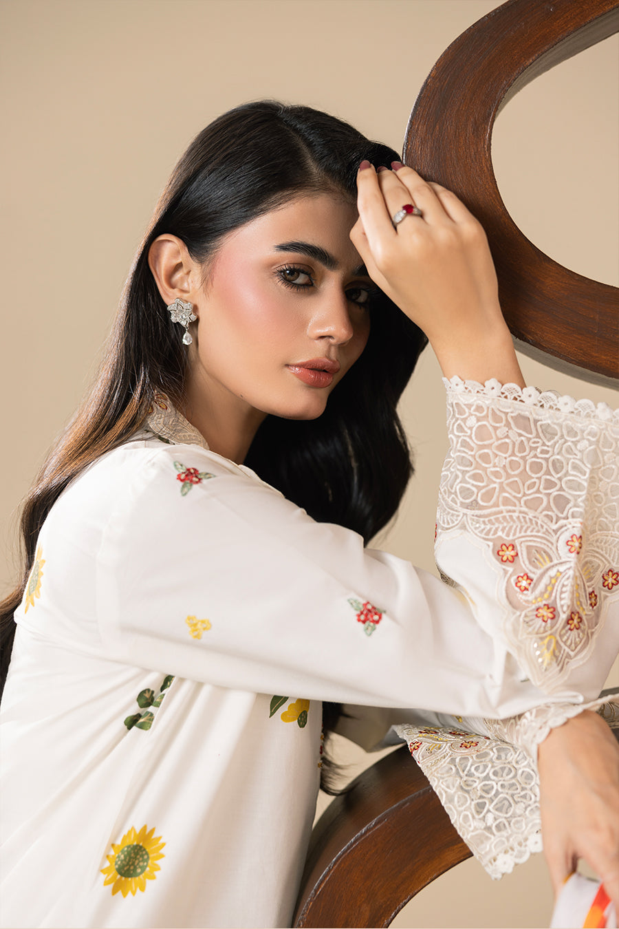 ZEENAT - 3PC PRINTED EMBROIDERED RAW SILK SHIRT PRINTED DUPATTA