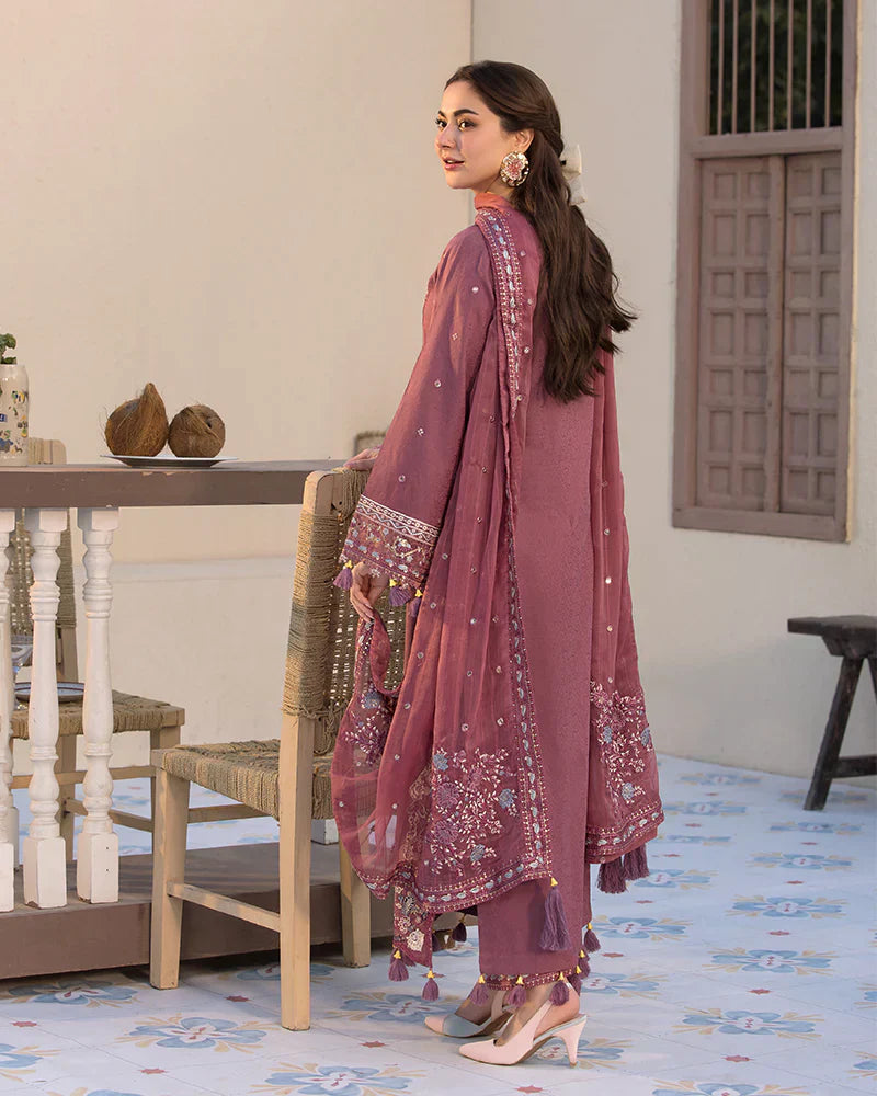 Lawn-3PC Embroidered Shirt with Chiffon Embroidered Dupatta- 1321
