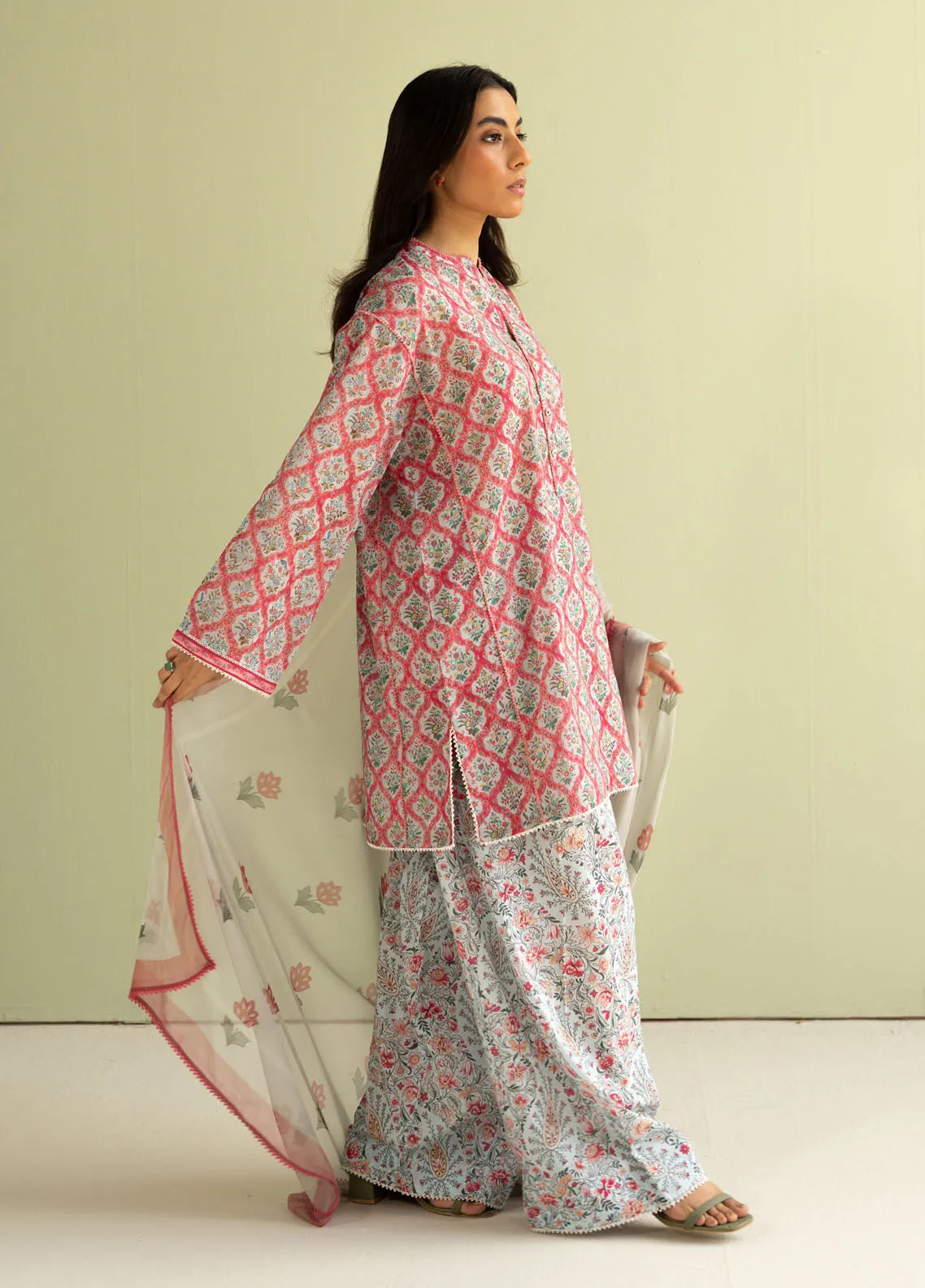 3Pc Digital Printed Lawn Shirt with Printed Dupatta CO 494